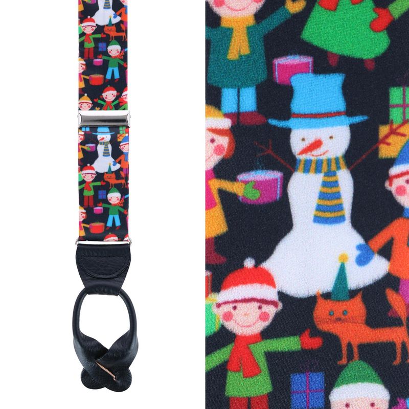 Trafalgar Happy Holidays Children Gift Exchange Silk Button End Suspenders — image 2 of 3